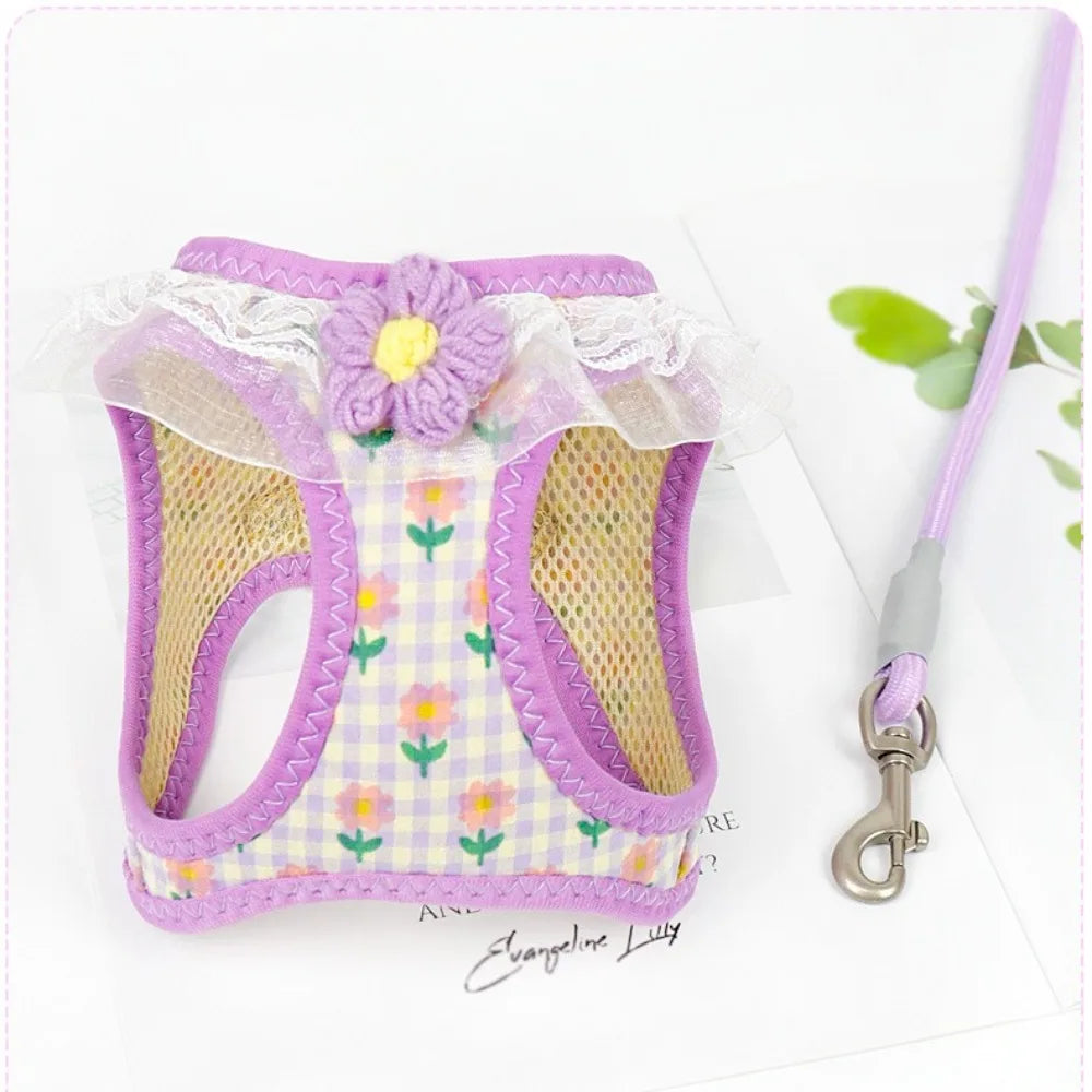 Anti Slip Dog Leash Vest Style Teddy Bear Pomeranian Chest Harness Puppy Leash Dog Chain Walking Dog Leash