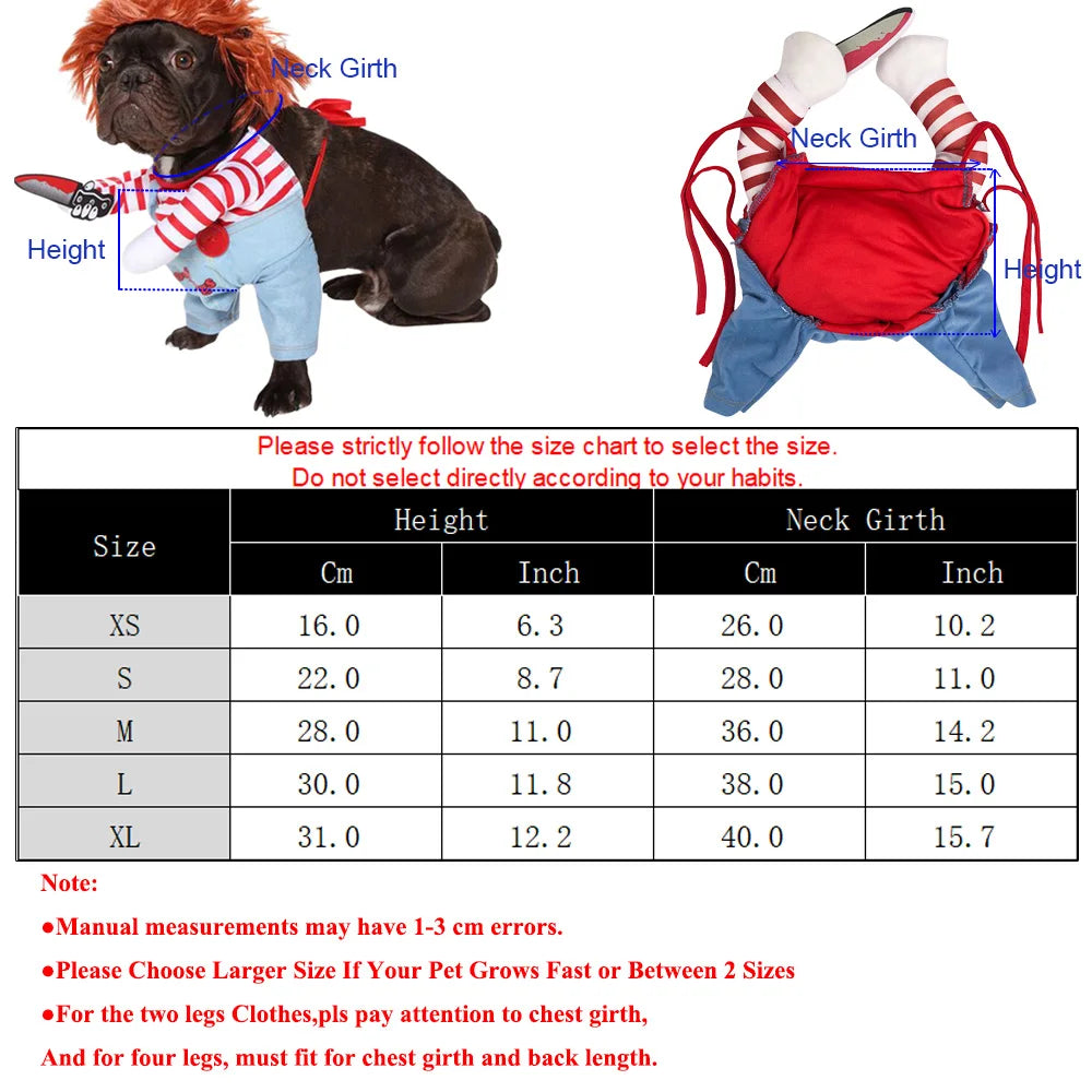 Halloween Cosplay Dog Costume For Small Medium Dogs Cats Funny Pet Party Puppy Clothes Yorkshire Chihuahua French Bulldog Coat