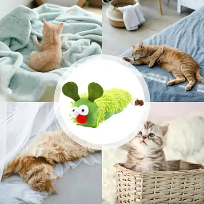 Pet plush toys cat self entertainment toys bite resistant and wear-resistant caterpillar toys suitable for cats to play with