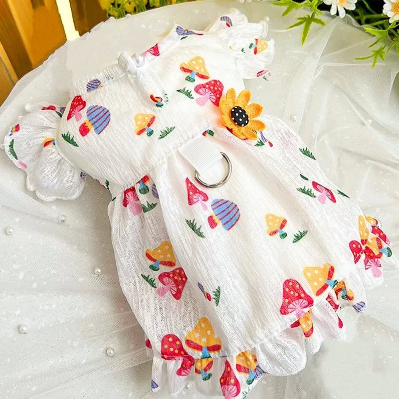 Pet Suspenders Puppy Dress for Girl Dog Clothes Summer Striped Skirt Dog Dresses Chihuahua Luxury Costume Bihcon Yorkie Vest