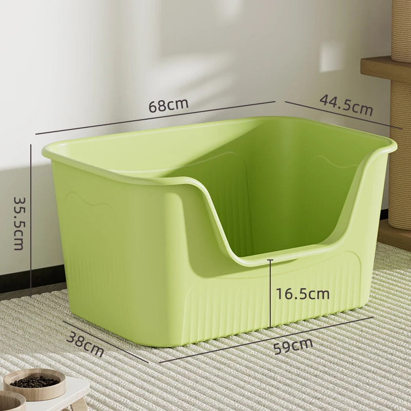 Miaon Extra Large  Litter Box Semi-Enclosed Spla-Proof Toilet for Large s like Maine Coon Home Daily Use Manual Cleaning