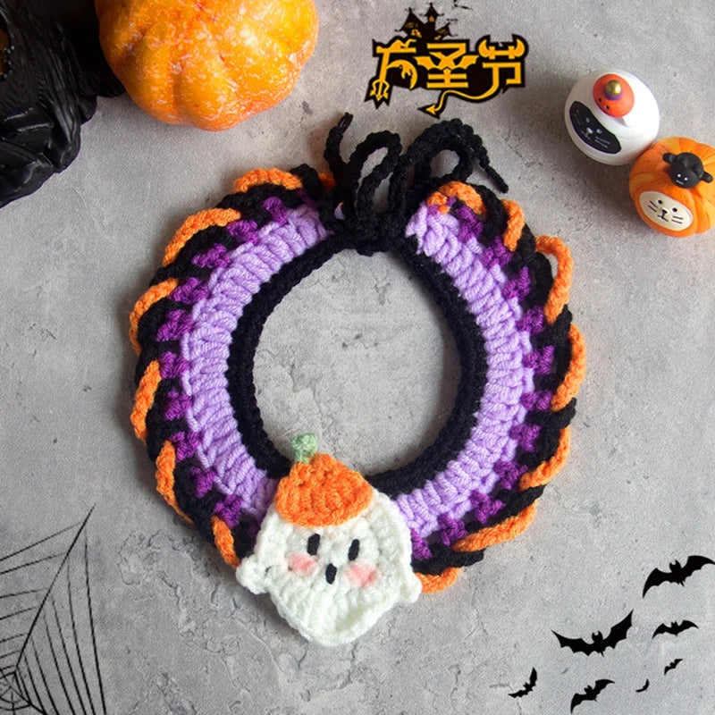 Halloween Cat Costume Collar Dog Clothing Pet Scarf Collar Cat Halloween Party Costume Cute Cat Scarf Halloween Decoration