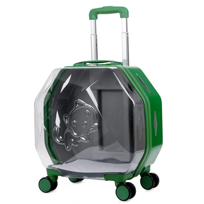 Transparent Pet Suitcase Large Capacity Dog Travel Suitcase Outdoor Portable Bubble Box Pet Aviation Box Small Cat Bag