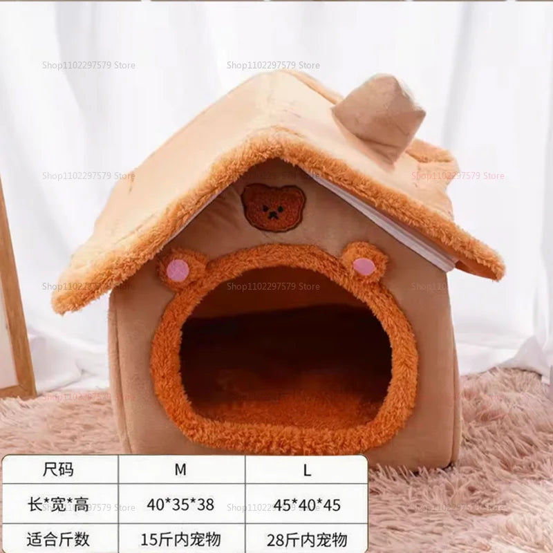 Enclosed Kennel with Dirt Resistance Removable Washable House Villa All Season Comfortable and Practical for Indoor Outdoor Use