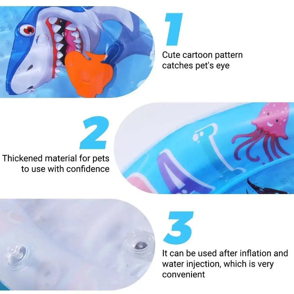 Cats Sensory Water Play Mat With Fish Thickened Inflatable Water Bed Dog Pet Play Sensory Toy Water For Pet Play Interactive Fun