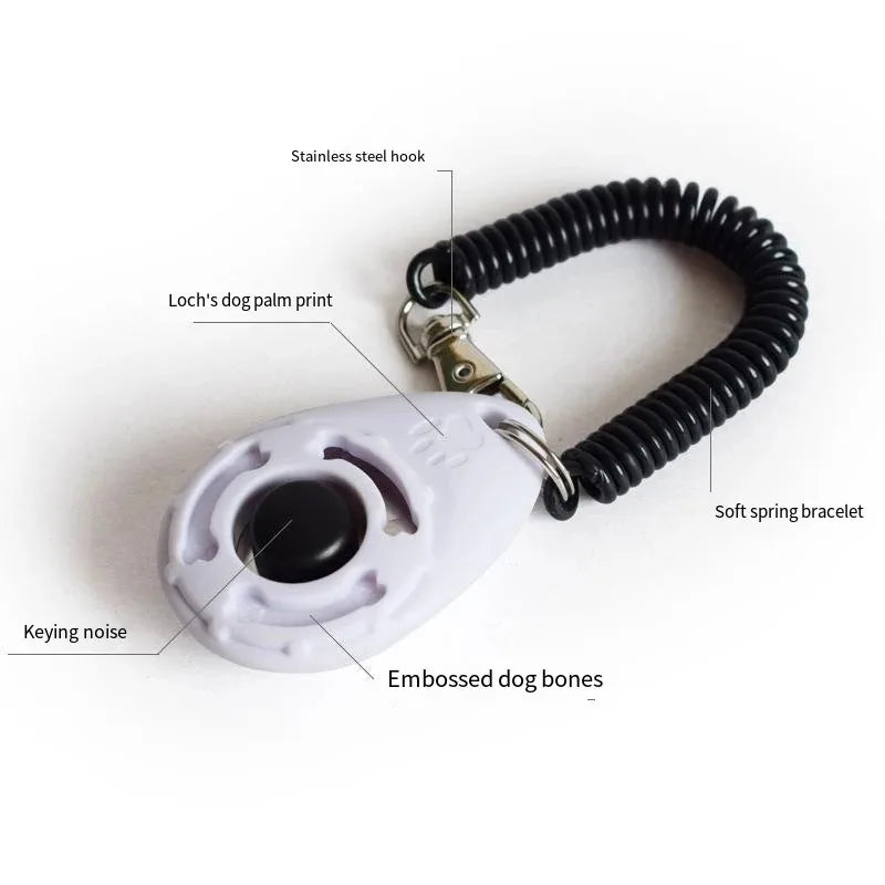 Dog Training Clicker Pet Cat Plastic New Dogs Click Trainer Aid Tools Adjustable Wrist Strap Sound Key Chain Dog Supplies