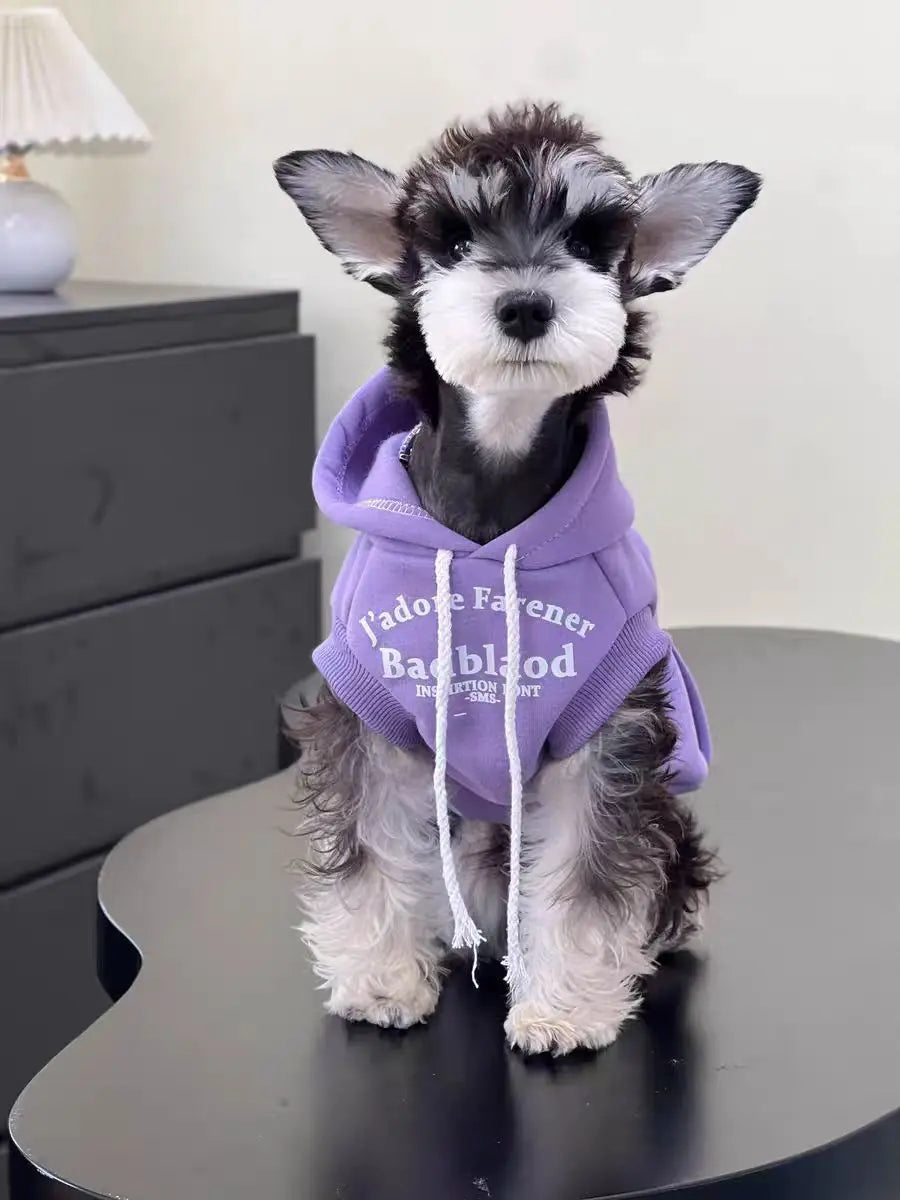 Autumn and winter fleece hooded sweatshirt puppy new winter warm clothes
