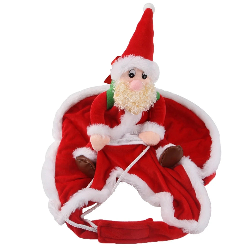 Christmas Dog Costumes Funny Christmas Santa Claus Riding on Dog Pet Cat Holiday Outfit Clothes Dressing up for Halloween Xmas