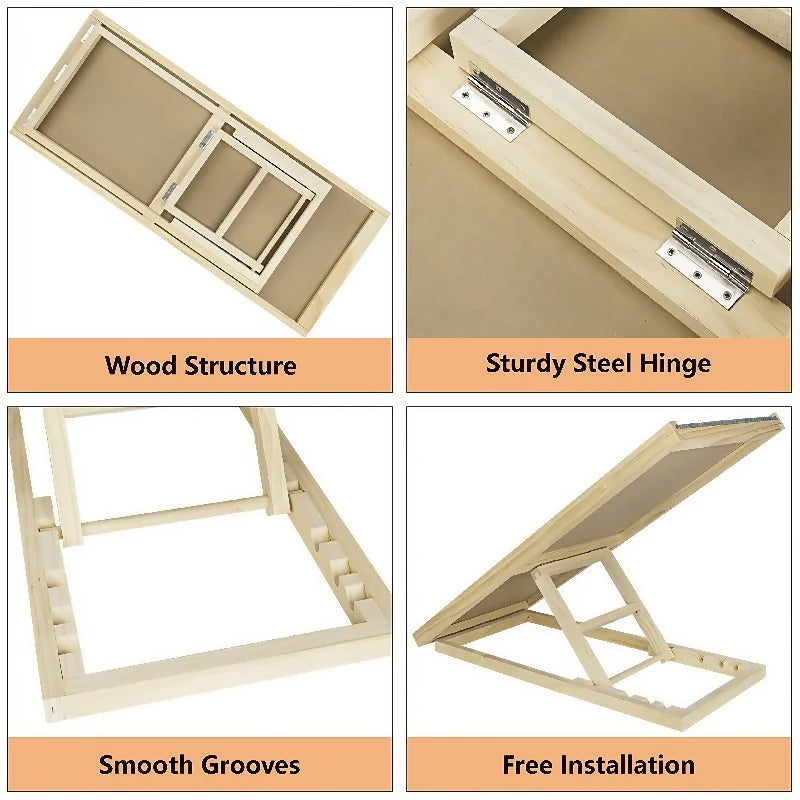 Height-Adjustable Wooden Pet Ramp for Car/Truck - Foldable Dog Stairs for Couch/Bed Access - Non-Slip Safety Ladder for Cats