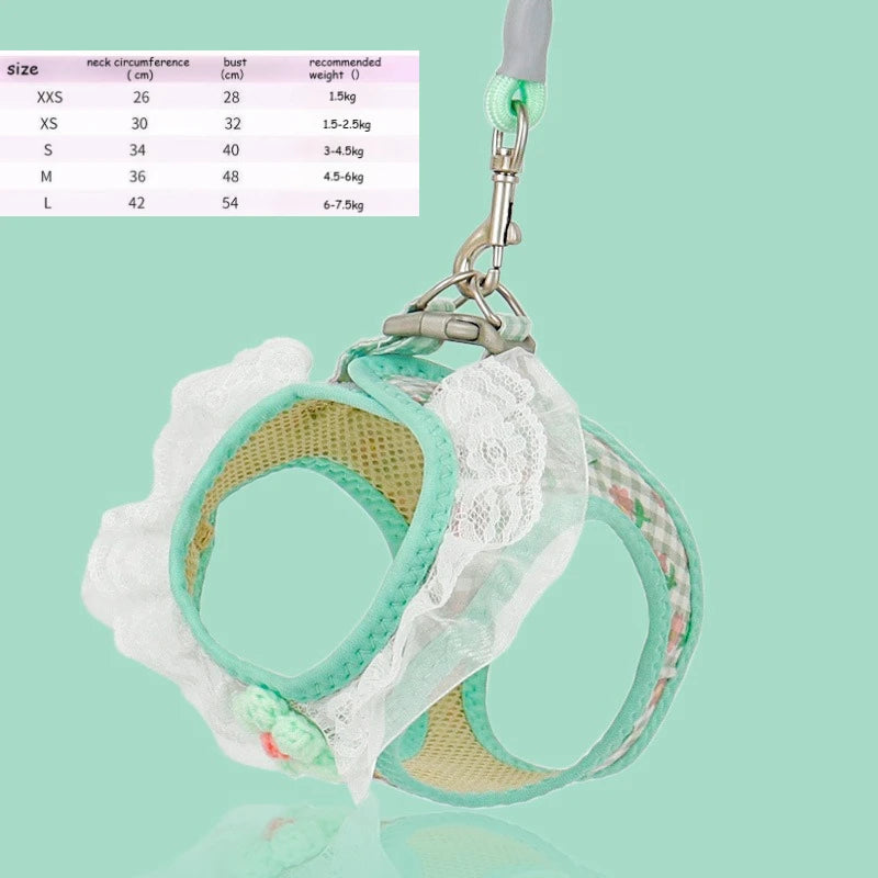 Anti Slip Dog Leash Vest Style Teddy Bear Pomeranian Chest Harness Puppy Leash Dog Chain Walking Dog Leash