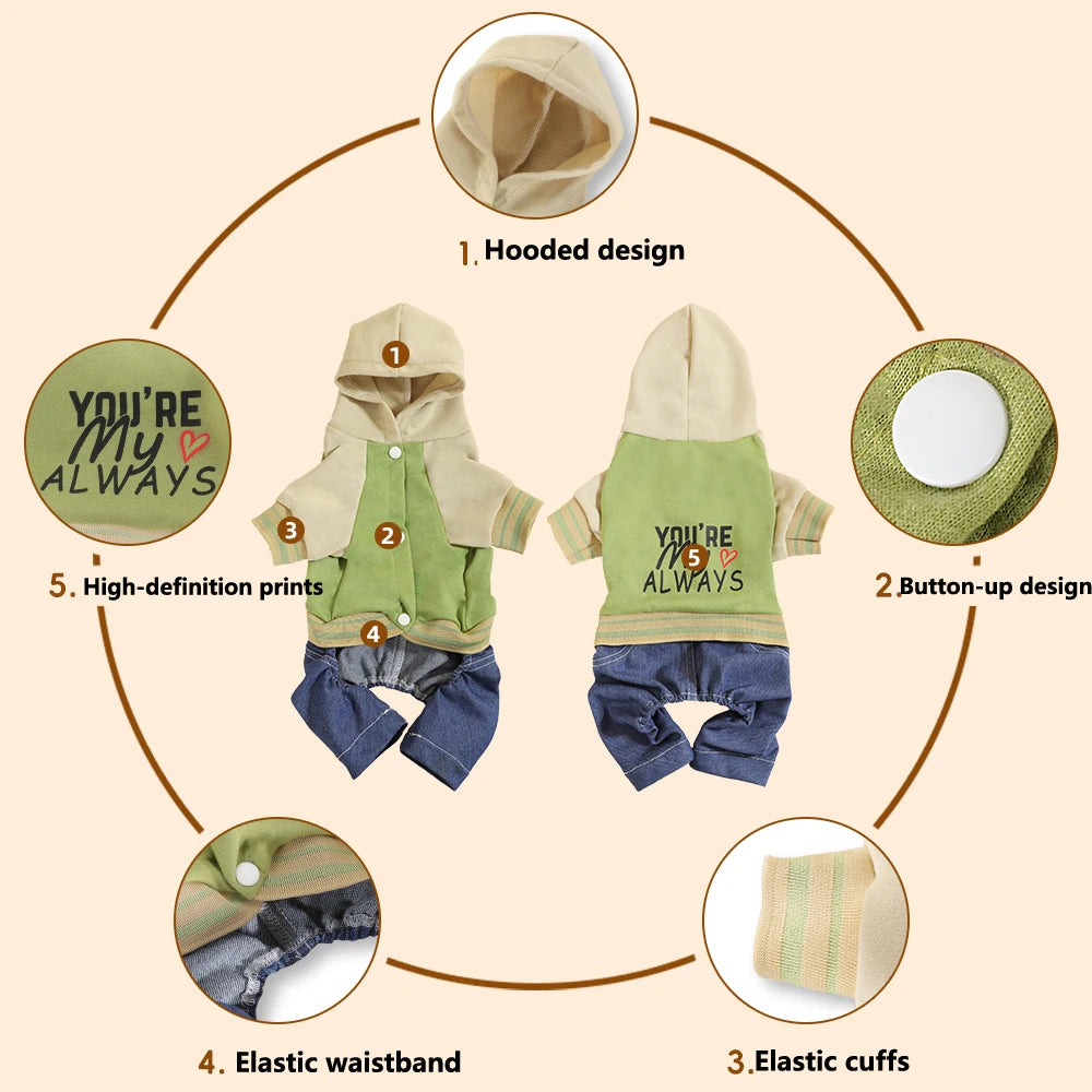 B8622 Dog Baseball Uniform Small and Medium Dog Clothes Spring and Autumn Puppy Four-Legged Clothes Schnauzer Bichon Frize