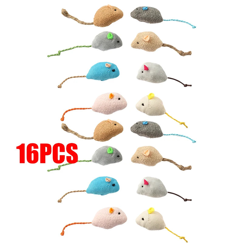Simulation Mouse Cat Toy Bite Resistance Plush Mouse Cat Scratch Interactive Mouse Rattle Cat Mouse Toys Also Prefilled Catnip