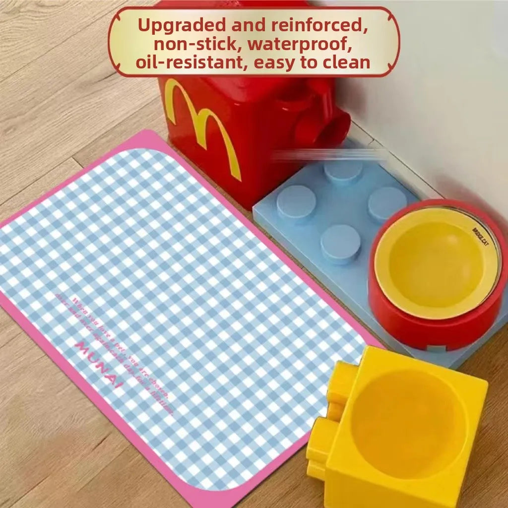 Universal Waterproof Dog  Feeding Mat Oil Proof Spill ResistantNon Slip Floor Mat Pet Food Pad  AND DOGFeeding Mat