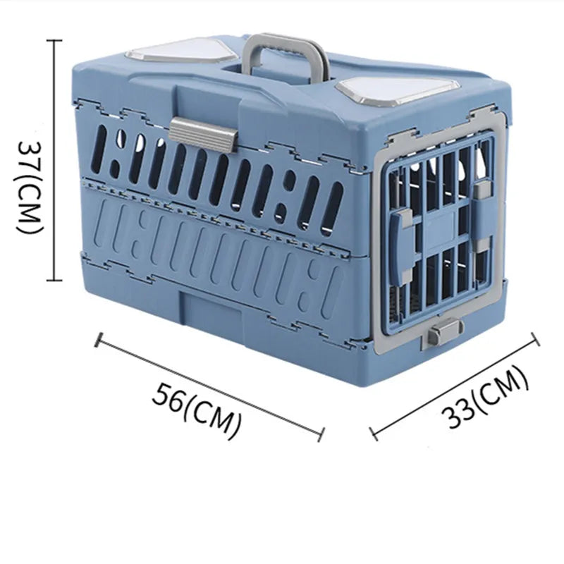 Pet Supplies Car Portable Cat Cage Portable Foldable Flight Case Breathable Kennel For Outing Pet Check-in Box