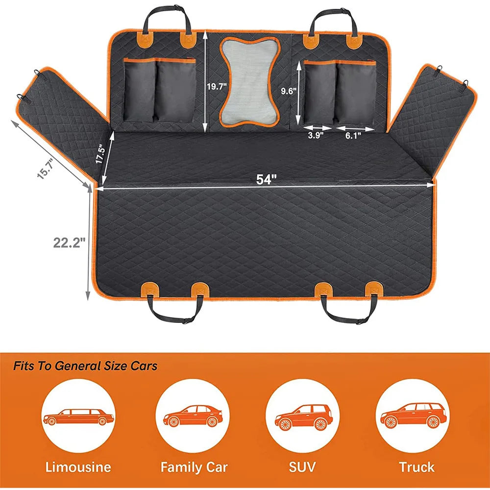 Universal Waterproof pet car seat cover，dog car seat cover for back seat with Mesh Window Double-layer thickening Anti-dirty