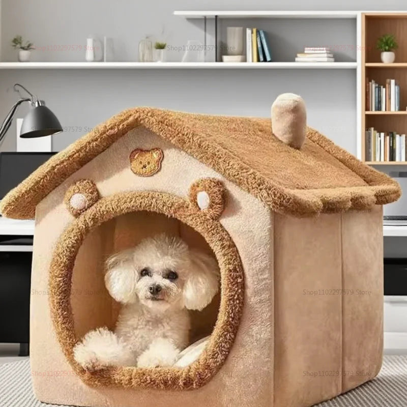 Enclosed Kennel with Dirt Resistance Removable Washable House Villa All Season Comfortable and Practical for Indoor Outdoor Use
