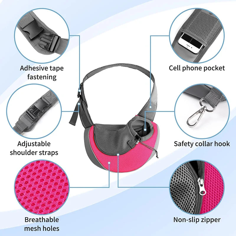 Dog Bag Pet Puppy Carrier S/L Outdoor Travel Dog Shoulder Bag Mesh Oxford Sling Handbag Tote Pouch Yorkie Chihuahua Holder