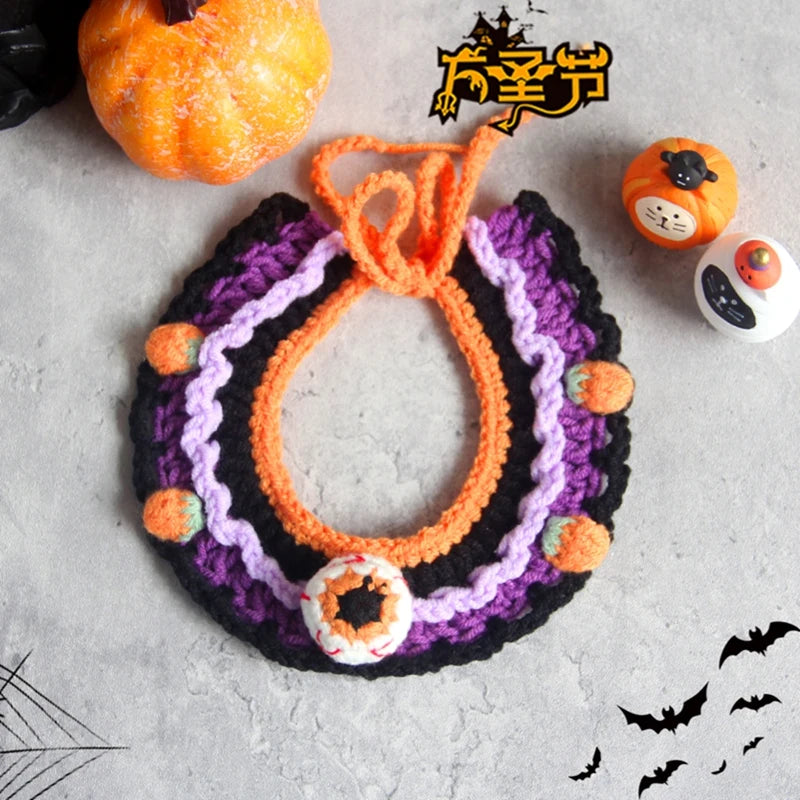 Halloween Cat Costume Collar Dog Clothing Pet Scarf Collar Cat Halloween Party Costume Cute Cat Scarf Halloween Decoration