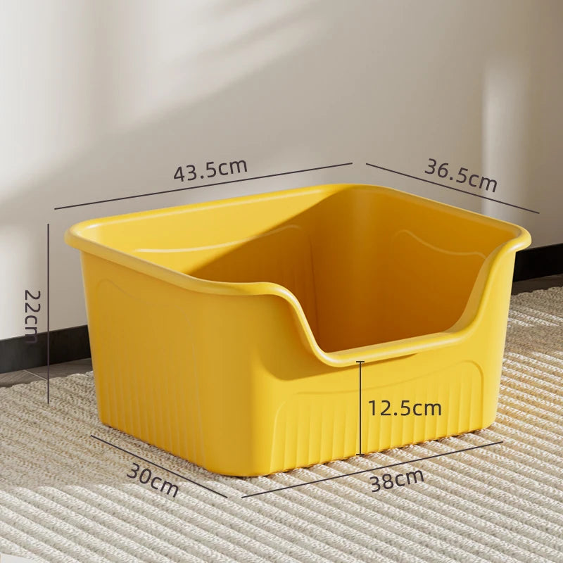 Miaon Extra Large  Litter Box Semi-Enclosed Spla-Proof Toilet for Large s like Maine Coon Home Daily Use Manual Cleaning