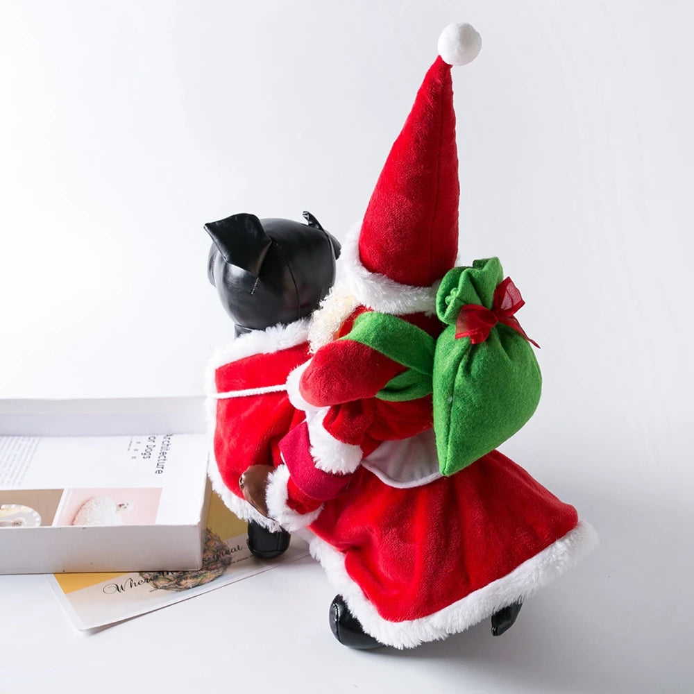 Christmas Dog Costumes Funny Christmas Santa Claus Riding on Dog Pet Cat Holiday Outfit Clothes Dressing up for Halloween Xmas