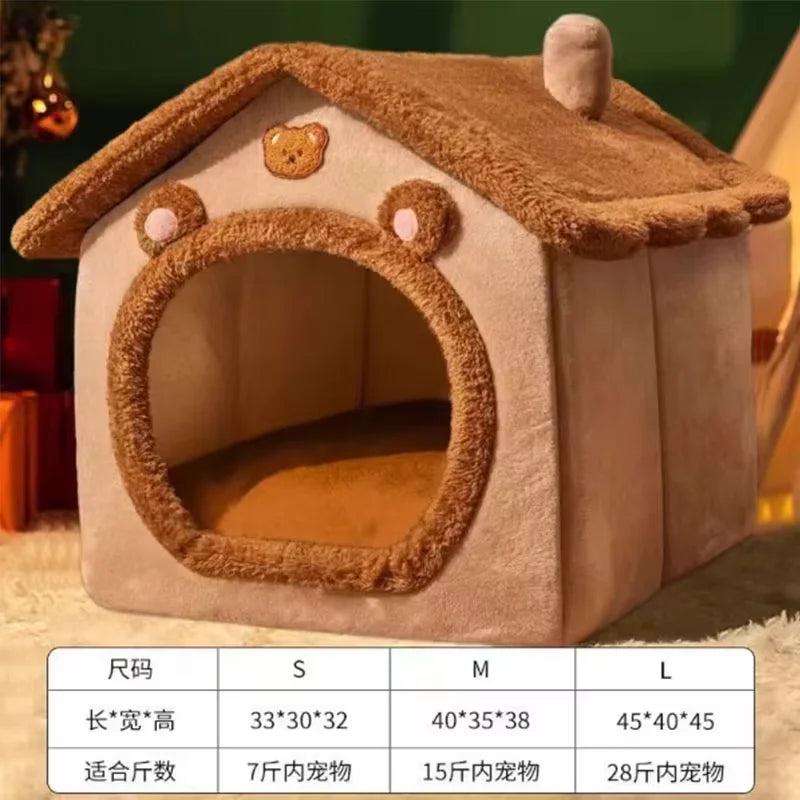 Enclosed Kennel with Dirt Resistance Removable Washable House Villa All Season Comfortable and Practical for Indoor Outdoor Use