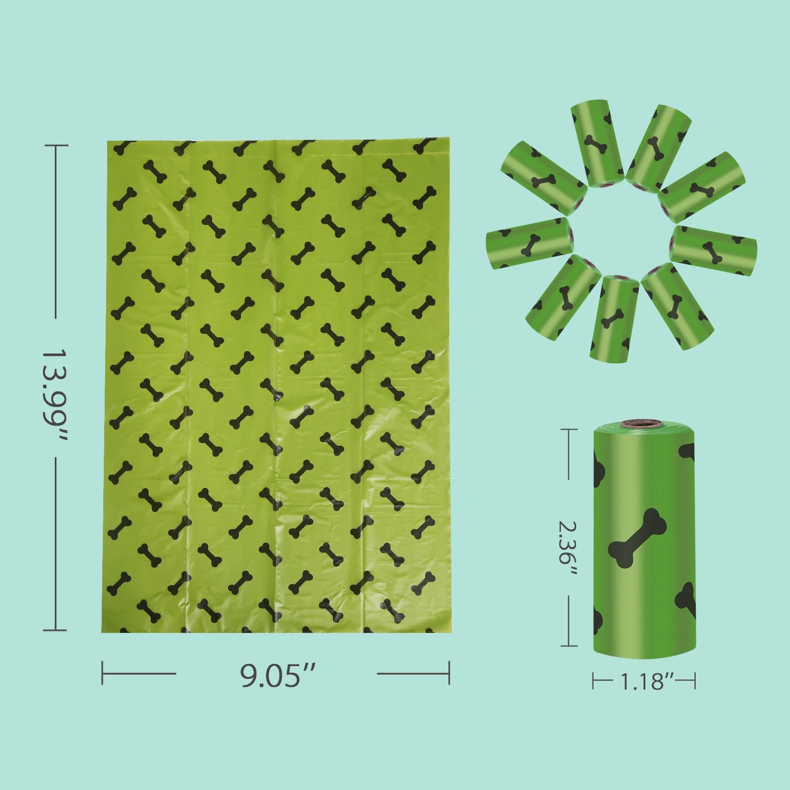 Dog Poo Bags - 540 Counts Biodegradable Poop Waste Bag Refill Rolls for Dogs Large and Leak Proof Poo Bag