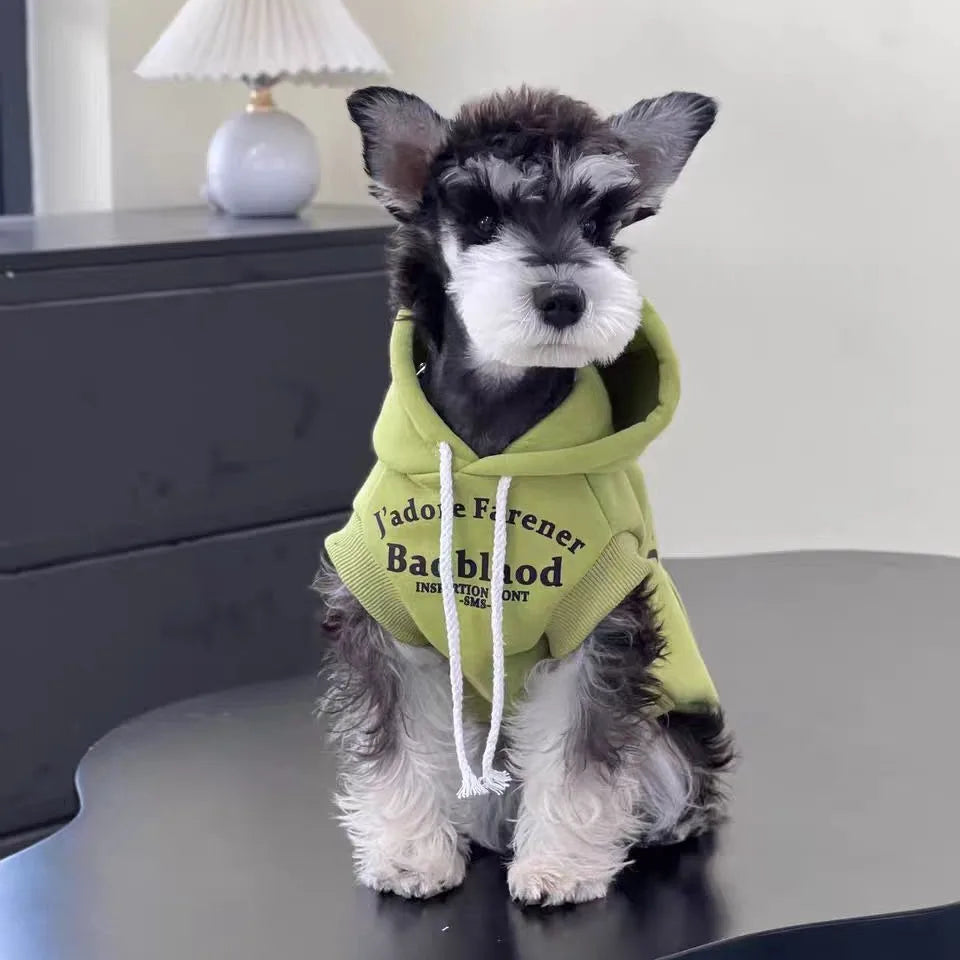 Autumn and winter fleece hooded sweatshirt puppy new winter warm clothes