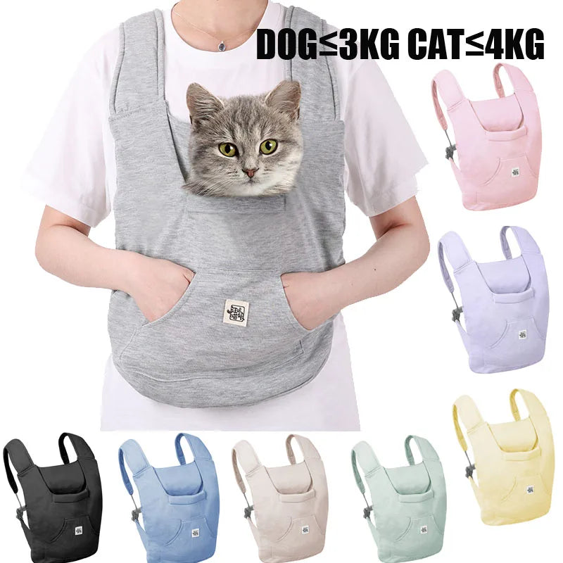 Pet Backpack Outdoor Travel Portable Cat and Dog Strap Bag Cotton Comfortable Handbag Pet Carrying Supplies