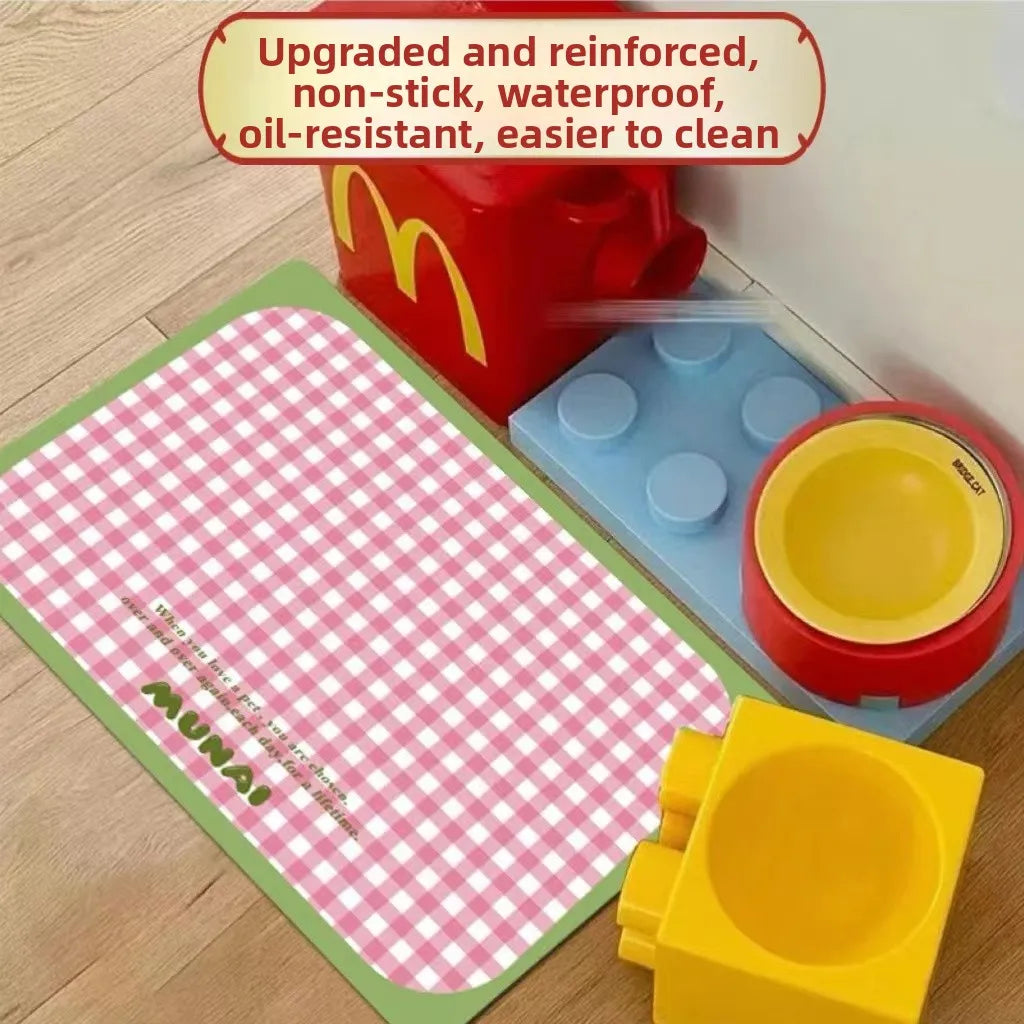 Universal Waterproof Dog  Feeding Mat Oil Proof Spill ResistantNon Slip Floor Mat Pet Food Pad  AND DOGFeeding Mat