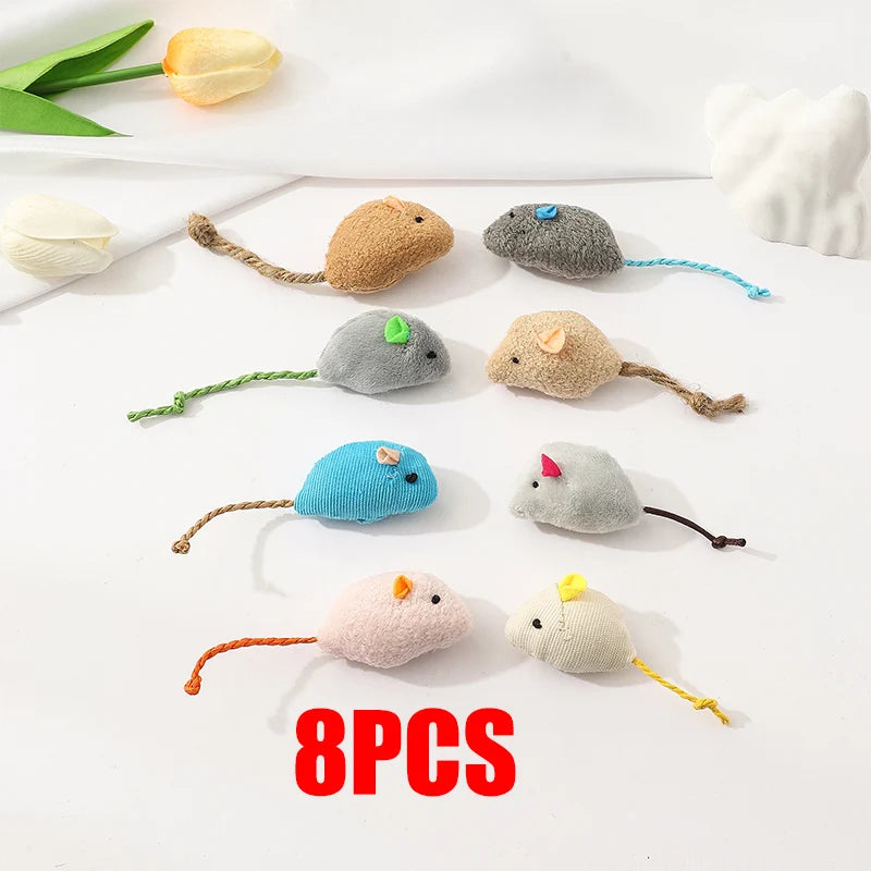 Simulation Mouse Cat Toy Bite Resistance Plush Mouse Cat Scratch Interactive Mouse Rattle Cat Mouse Toys Also Prefilled Catnip