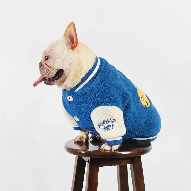 Thickened Warm Baseball Jacket, Pet Clothes, Autumn and Winter