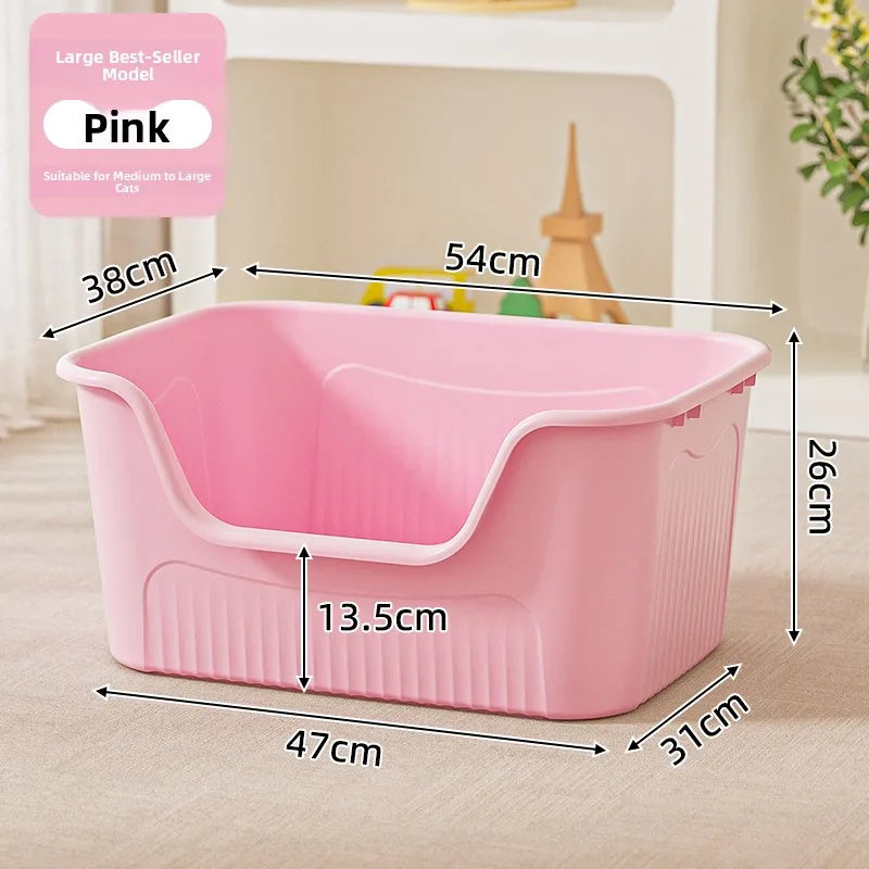 Miaon Extra Large  Litter Box Semi-Enclosed Spla-Proof Toilet for Large s like Maine Coon Home Daily Use Manual Cleaning