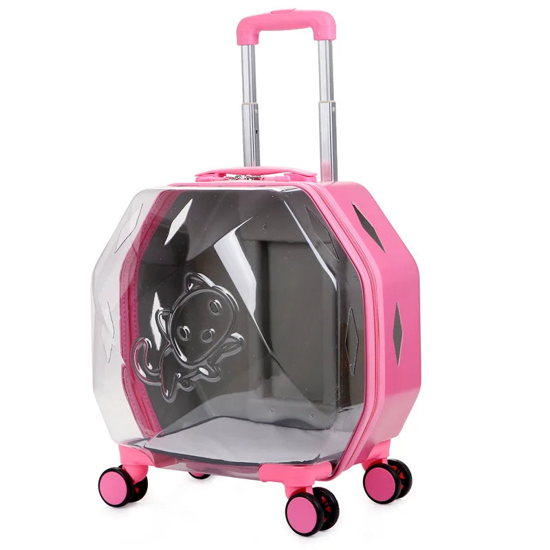 Transparent Pet Suitcase Large Capacity Dog Travel Suitcase Outdoor Portable Bubble Box Pet Aviation Box Small Cat Bag