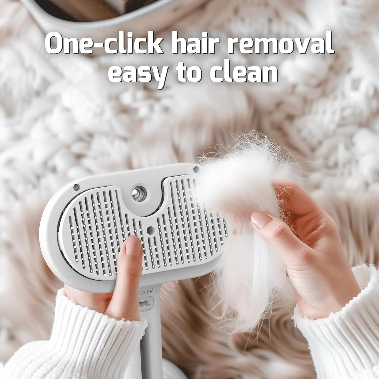Spray Cat Brush for Shedding - Pet Hair Removal Comb with Water Tank and Release Button Cat Dog Steam Brush Pet Steam Brush
