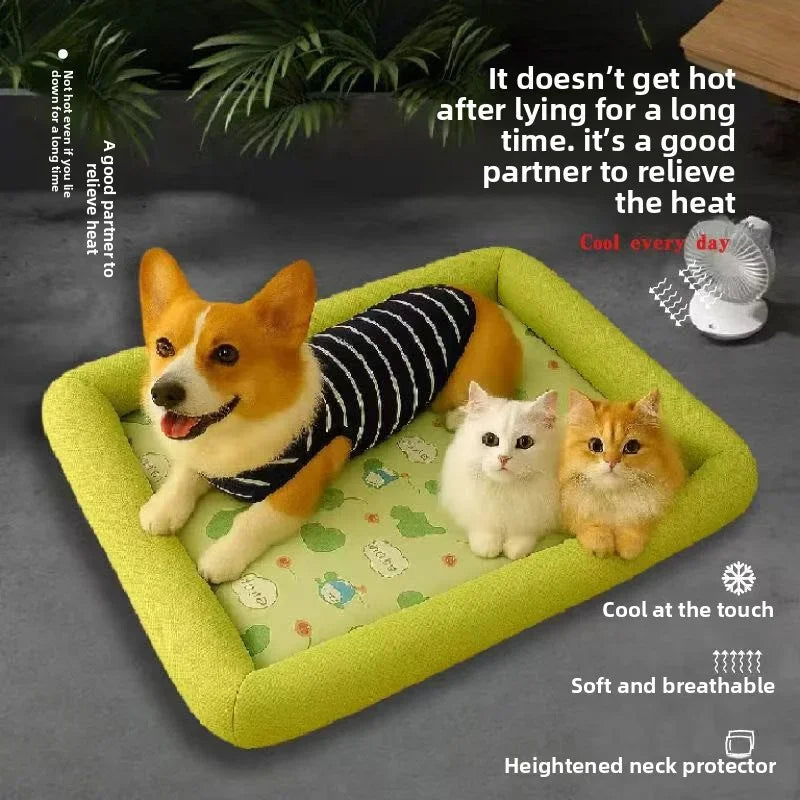 Cooling Puppy Bed Summer Dog Supplies Mat Accessory for Small Breeds Dogs Medium Pet Large Beds Sofa Blanket Baskets Fluffy Cats