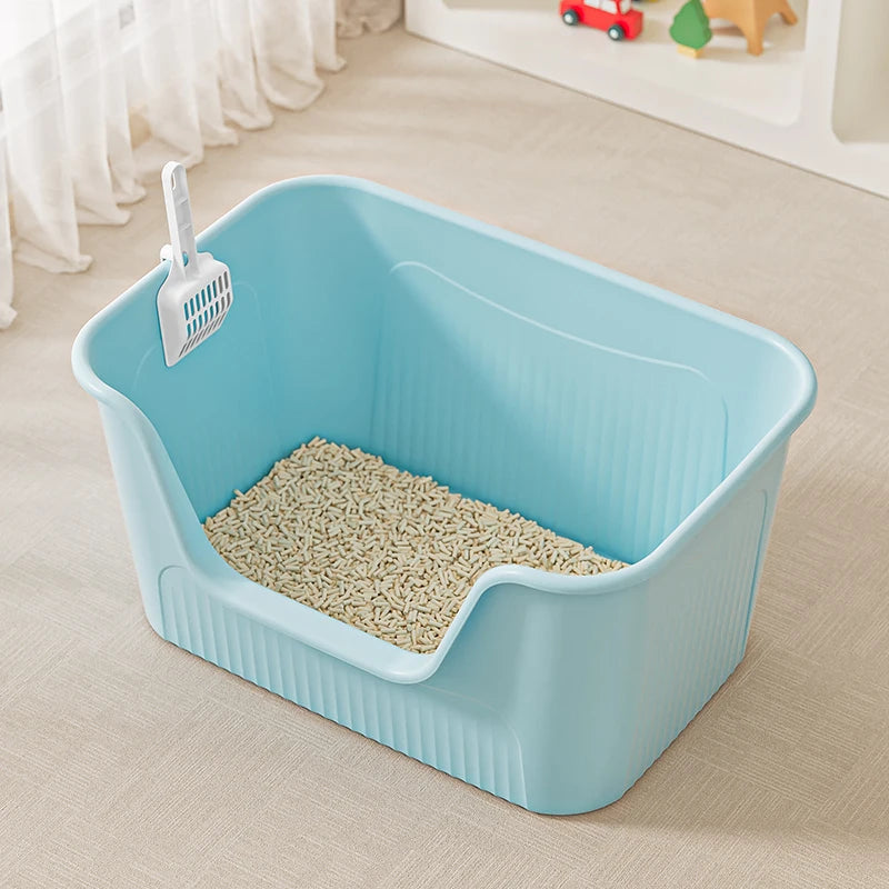 Miaon Extra Large  Litter Box Semi-Enclosed Spla-Proof Toilet for Large s like Maine Coon Home Daily Use Manual Cleaning