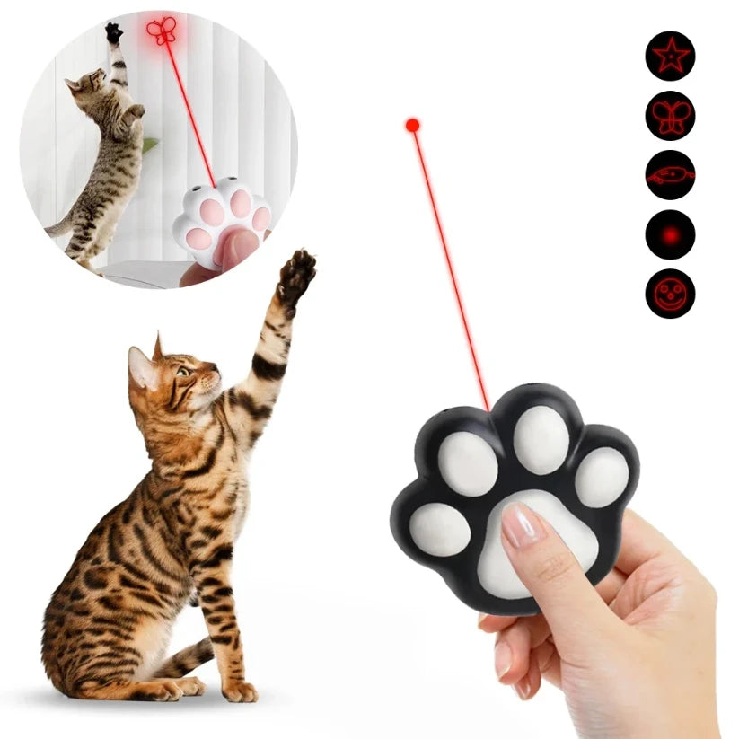 Laser Transform Pattern Pet LED Cute Laser Cat Rechargeable Toy Interactive Bright Animation Pointer Light Pen Toys Training Toy