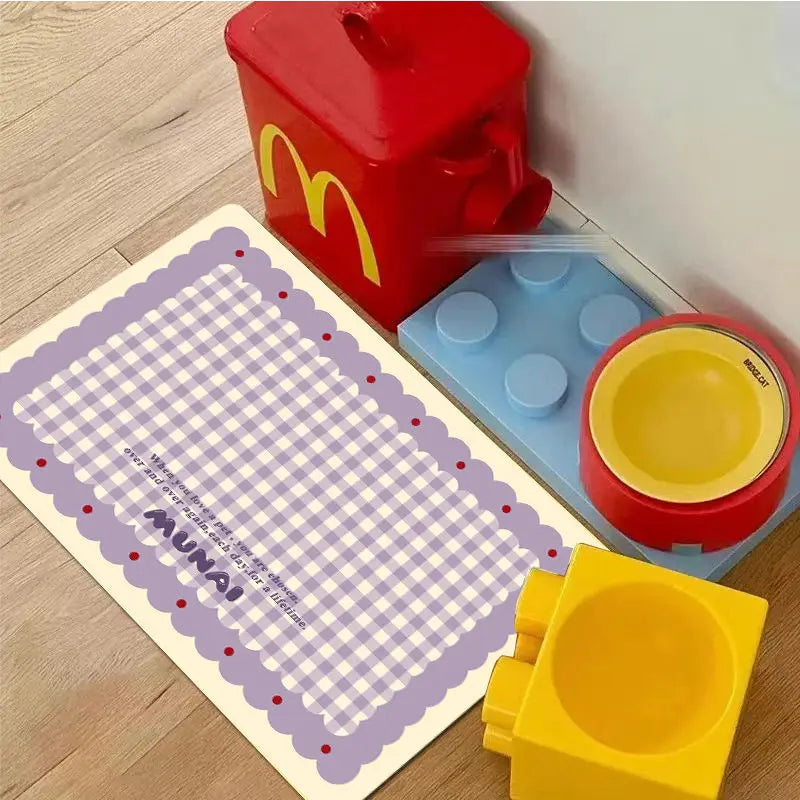 Universal Waterproof Dog  Feeding Mat Oil Proof Spill ResistantNon Slip Floor Mat Pet Food Pad  AND DOGFeeding Mat