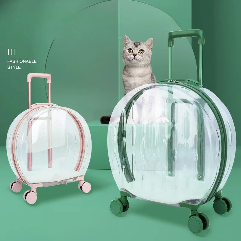 Transparent Pet Suitcase Large Capacity Dog Travel Suitcase Outdoor Portable Bubble Box Pet Aviation Box Small Cat Bag