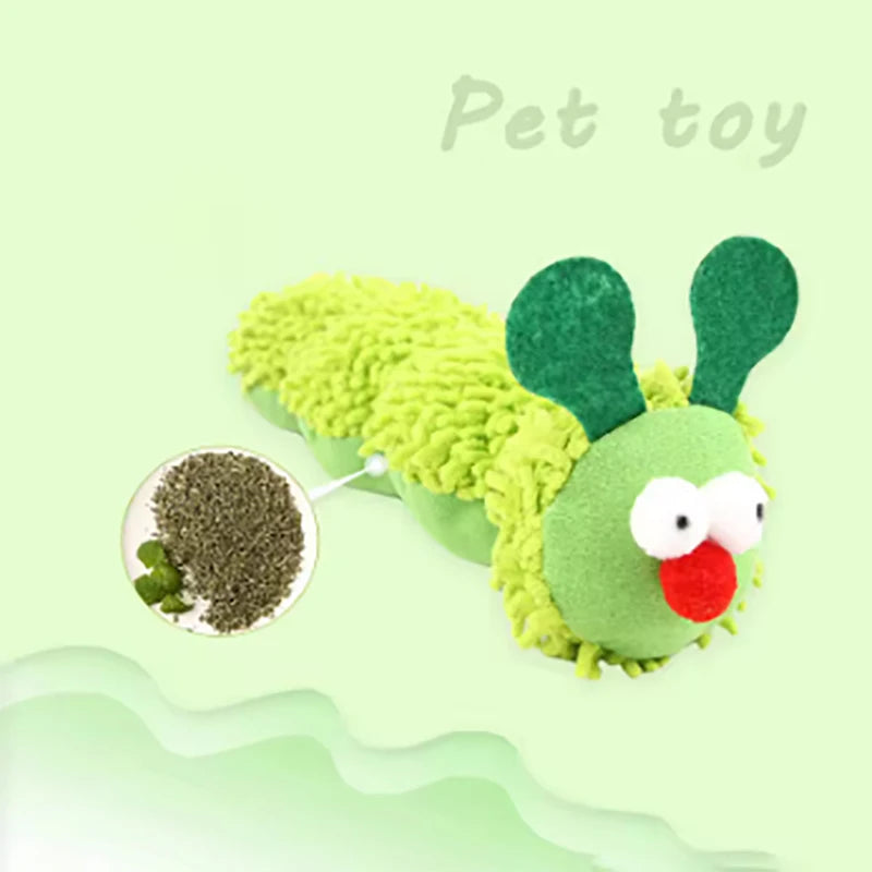Pet plush toys cat self entertainment toys bite resistant and wear-resistant caterpillar toys suitable for cats to play with