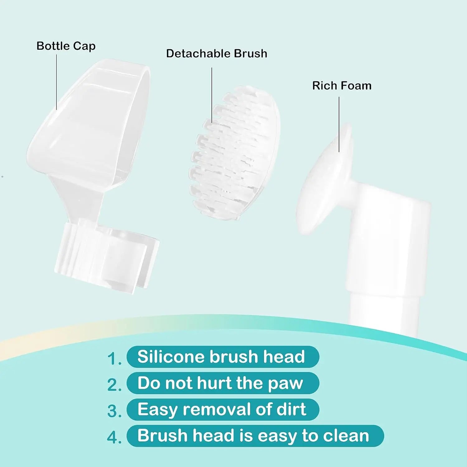 Dog Paw Cleaner Waterless Shampoo Paw Washer with Silicone Brush No-Rinse Foaming Paw Cleaner for Dogs & Cats | Dog Foot Washer