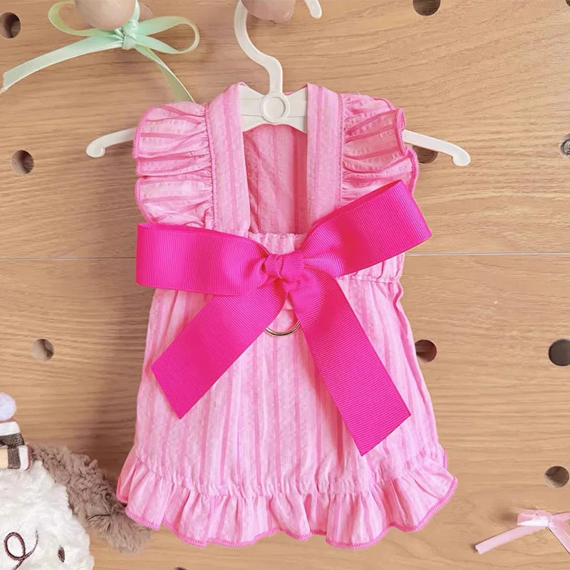 Pet Suspenders Puppy Dress for Girl Dog Clothes Summer Striped Skirt Dog Dresses Chihuahua Luxury Costume Bihcon Yorkie Vest