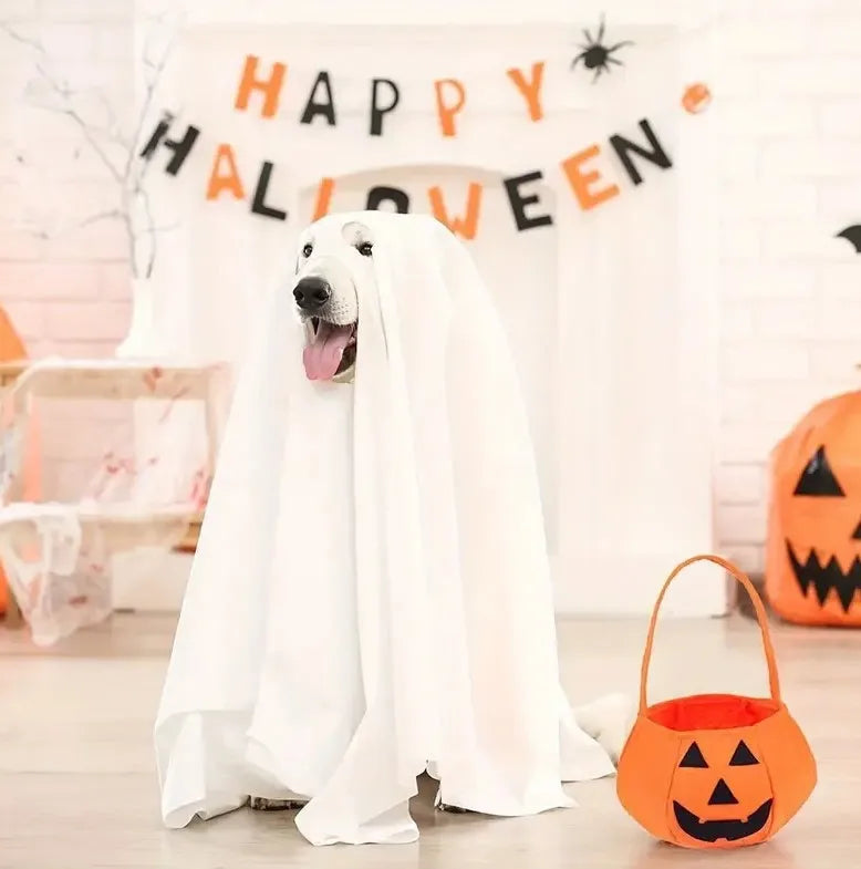 Dog Cosplay Costume, Halloween Horror Ghost Decoration, Pet Supplies, Cape, Cloak, Headgear, Transformation Outfit