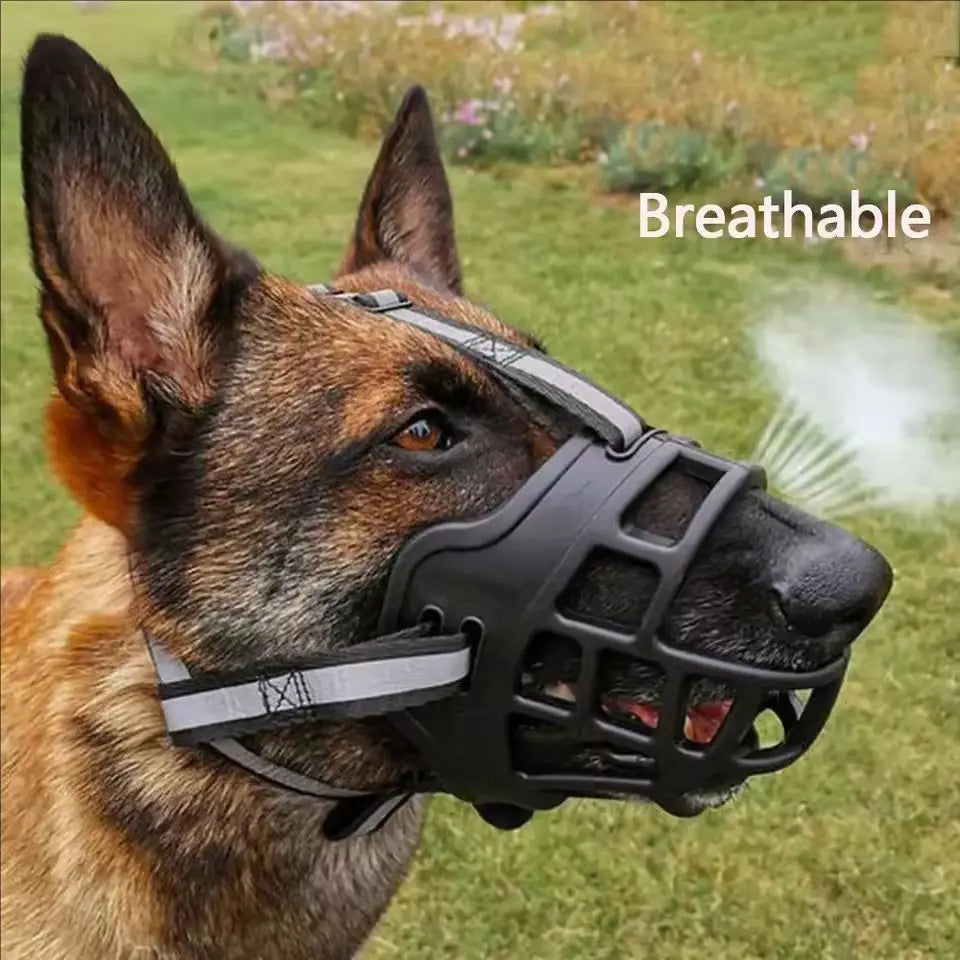 1pc/2pcs Adjustable Dog Muzzle Anti-Biting Dog Mouth Cover With Reflective Strip Can Drink Water Breathable Plastic