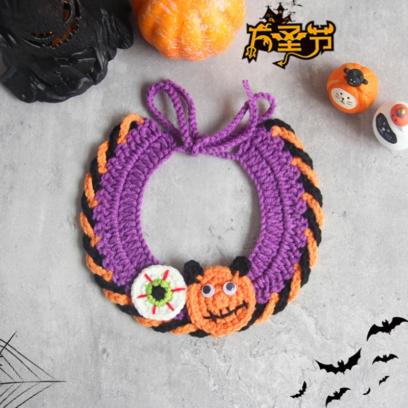 Halloween Cat Costume Collar Dog Clothing Pet Scarf Collar Cat Halloween Party Costume Cute Cat Scarf Halloween Decoration
