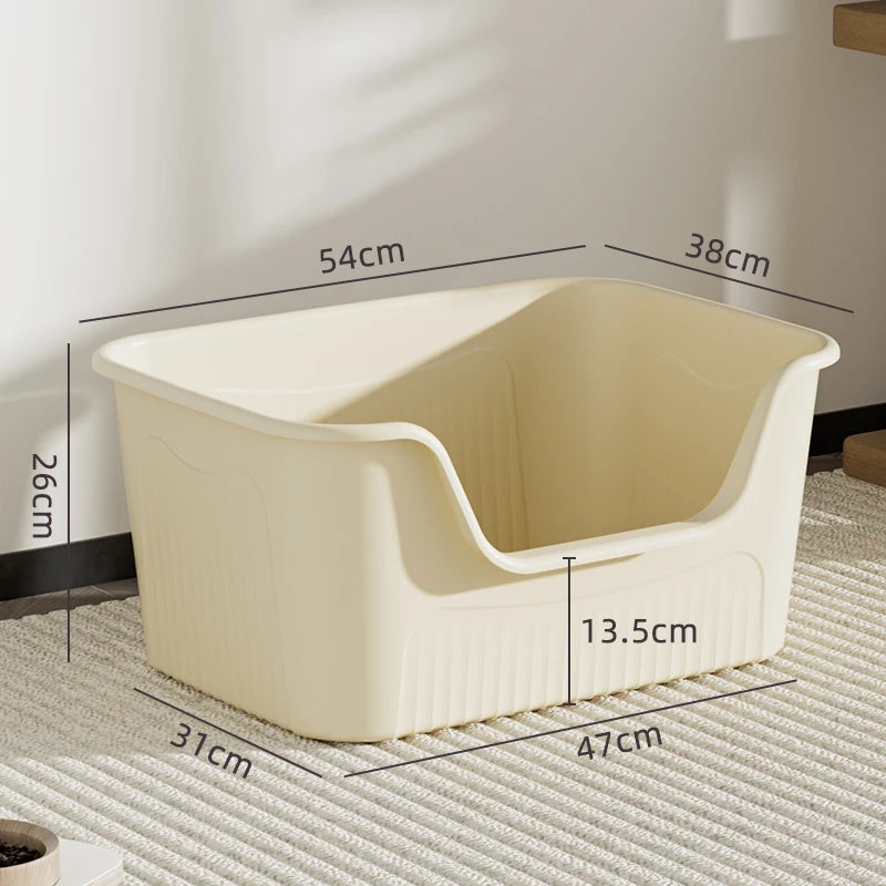 Miaon Extra Large  Litter Box Semi-Enclosed Spla-Proof Toilet for Large s like Maine Coon Home Daily Use Manual Cleaning