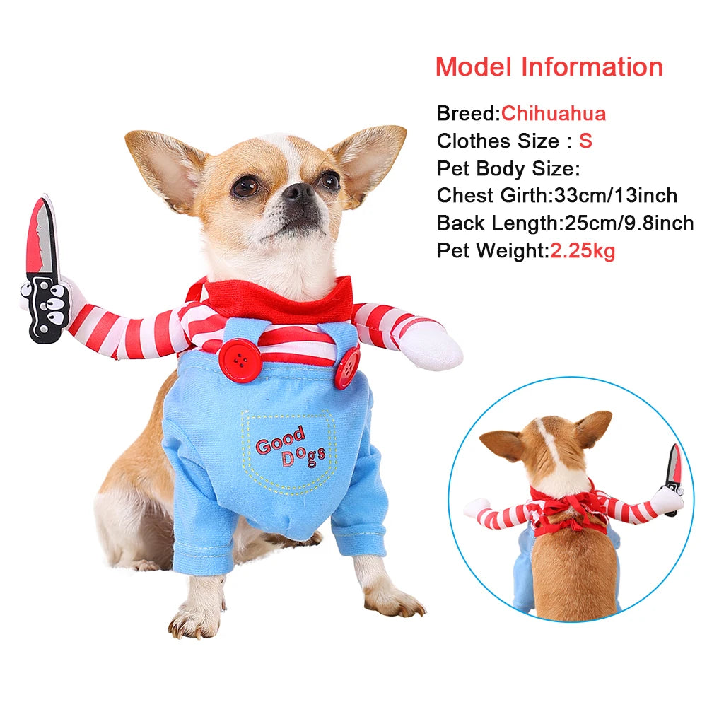 Halloween Cosplay Dog Costume For Small Medium Dogs Cats Funny Pet Party Puppy Clothes Yorkshire Chihuahua French Bulldog Coat