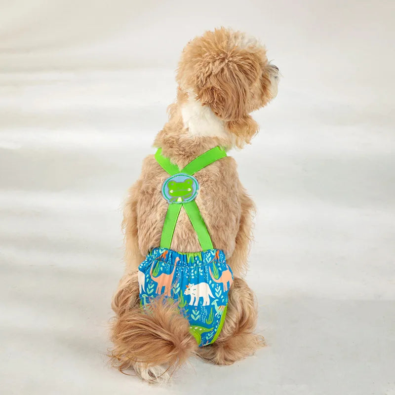 New Cartoon Print Pet Dog Shorts Diaper Sanitary Physiological Pants Washable Female Short Panties Menstruation Underwear Briefs