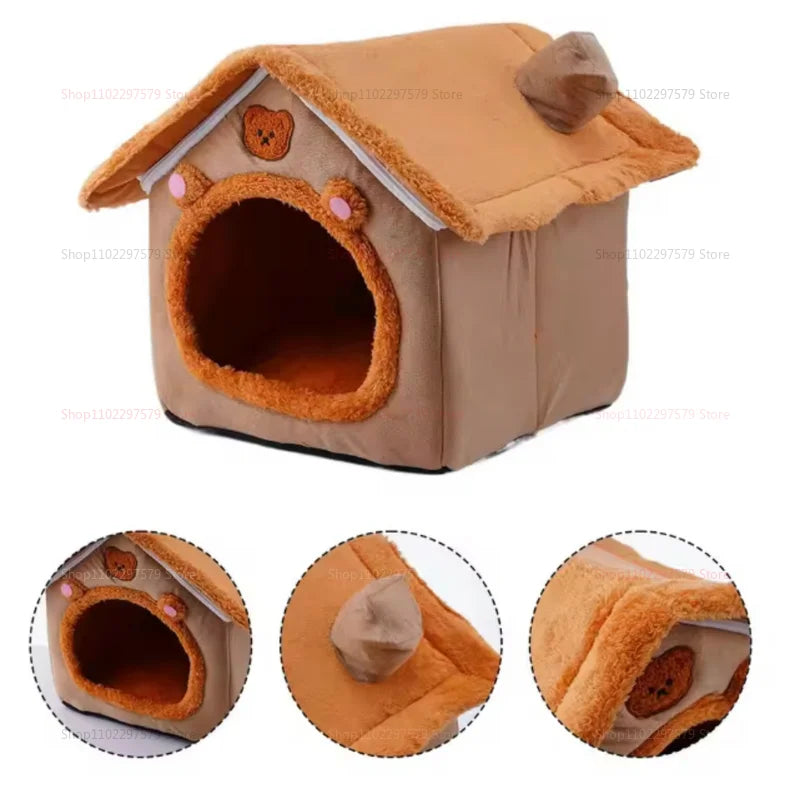 Enclosed Kennel with Dirt Resistance Removable Washable House Villa All Season Comfortable and Practical for Indoor Outdoor Use