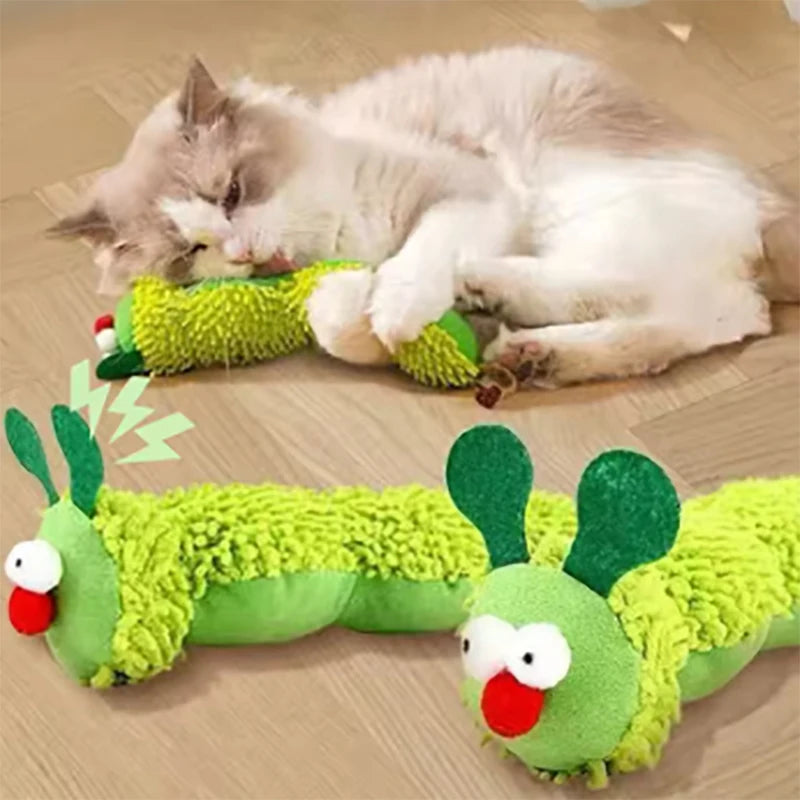 Pet plush toys cat self entertainment toys bite resistant and wear-resistant caterpillar toys suitable for cats to play with